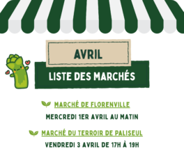 Liste de notre présence sur les marchés au mois d'avril